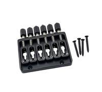 MagiDeal Puente para guitarra sin clavijero de 6 cuerdas con selletas, accesorios para guitarra con llave pequeña, pieza de repuesto fácil de instalar, placa, Negro