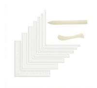 MagiDeal Regla de Dibujo Acrílica Cuchillo Plegable Herramienta de Corte Acrílico Transparente para Ver la Superficie Marcas, 10.8, L7 Piezas 0.8mm Espesor Con Cuchillo Plegador