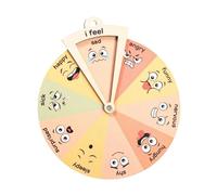 MagiDeal Rueda de emociones de Madera para niños, Juguete de Aprendizaje Emocional, Interactivo, Gran Regalo para la educación Infantil temprana, Tabla de, Diámetro 15 Cm