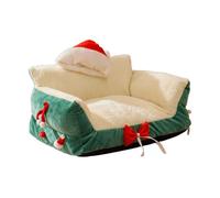 MagiDeal Sofá para Gatos, Silla para Gatos, decoración navideña, Transpirable, cálido, Antideslizante, Adorable, Suave, Funda extraíble, Cama para Perros y, Green L