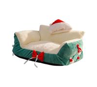 MagiDeal Sofá para Gatos, Silla para Gatos, decoración navideña, Transpirable, cálido, Antideslizante, Adorable, Suave, Funda extraíble, Cama para Perros y, Green S