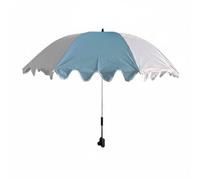 MagiDeal Sombrilla para Silla de Playa Sombrilla Parasol Toldo con Clip para Respaldo y Reposabrazos Uso Diario al Aire Libre Adecuada para Playa Camping Jardín Parques, Azul Y Blanco, 21 Pulgadas