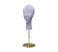 MagiDeal Soporte para cabeza de maniquí, cabeza de maniquí, profesional, telas para exhibición de sombreros y pelucas, modelo de bloque, cabeza de peluca de, PÚrpura
