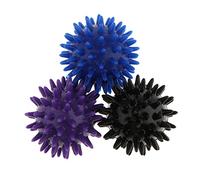 MagiDeal Spikey - Lote de 3 bolas de masaje con puntas, masajeador de pies, espalda, hombros, brazo de alivio del estrés reflexología acupresión (6 cm, púrpura negro azul)