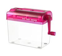 MagiDeal Trituradora de Papel Cortadora Manual de Destructora de Escritorio Máquina Hecha de Plástico PP Práctico Adecuado para Organizar Recibos Y, Rojo