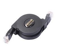 MagiDeal Ultra Flat CAT6 RJ45 Patch Cable Ethernet LAN Cable Retráctil de Red - Negro 2M
