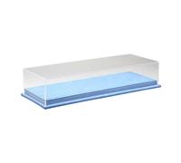 MagiDeal Vitrina de acrílico para Coches a Escala 1/64, con Base de Piel sintética, Transparente, Resistente al Polvo y a Intemperie, Azul