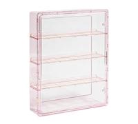MagiDeal Vitrina para Figuras de Anime, Organizador de Almacenamiento para muñecas, Puerta a Prueba de Polvo, 4 Niveles, Montaje en Pared, Rosa