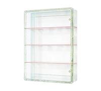 MagiDeal Vitrina para Figuras de Anime, Organizador de Almacenamiento para muñecas, Puerta a Prueba de Polvo, 4 Niveles, Montaje en Pared, Verde