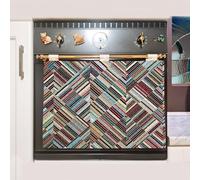 MAGIE DI CASA Cubrehorno y fogones de cocina de tela para cubrir el horno de cocina universal de tejido Gobeline - Cubrehorno Primavera - Fabricado en Italia (rayas)