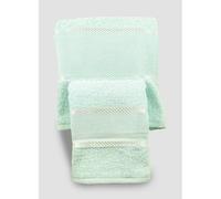 MAGIE DI CASA Juego de toallas de rizo con bordado Tú con tela Aida para bordar punto de cruz 1 + 1 cara e invitados, algodón 100 % fabricado en Italia (verde agua)