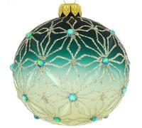 Magie di Natale Bola de cristal azul degradado con purpurina de 10 cm para árbol de Navidad