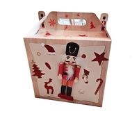 Magie di Natale Caja de regalo con mango para decoración navideña, 33 x 28 cm