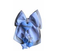 Magie di Natale Lazo de nacimiento de algodón personalizable hecho a mano 35 x 40 cm "Made in Italy" crema - blanco - azul