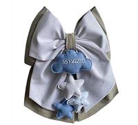 Magie di Natale Lazo de nacimiento de algodón personalizable hecho a mano 35 x 40 cm "Made in Italy" gris - blanco