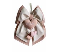 Magie di Natale Lazo de nacimiento de algodón personalizable hecho a mano 35 x 40 cm "Made in Italy" rosa polvo - crema