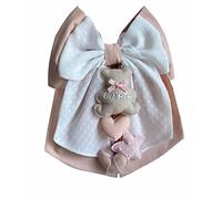 Magie di Natale Lazo de nacimiento de algodón personalizable hecho a mano 35 x 40 cm "Made in Italy" rosa polvo - Organza blanca