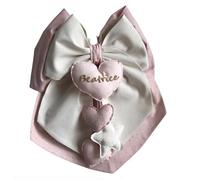 Magie di Natale Lazo de nacimiento de algodón personalizable hecho a mano 35 x 40 cm "Made in Italy" rosa lunares laminados - crema