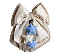 Magie di Natale Lazo de nacimiento de algodón personalizado hecho a mano 35 x 40 cm "Made in Italy" gris - crema - azul