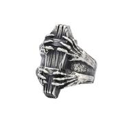 MAGIIE Anillo Abierto para Hombre, Anillo de Vampiro, Anillo Hueso Muerto,Anillo Cráneo Calavera de Apertura para Hombres (plata)