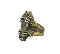 MAGIIE Anillo Abierto para Hombre, Anillo de Vampiro, Anillo Hueso Muerto,Anillo Cráneo Calavera de Apertura para Hombres (dorado)