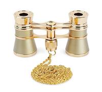 MaGiLL 3 X 25 Binoculares clásicos Plegables para ópera Cuerpo de Metal con Cadena Lente óptica Telescopio de Teatro Diseño Retro Regalos para Mujeres telescopio (C) (A)