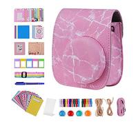MAGILL Bolsa para cámara portátil de piel sintética con correa de hombro para Fujifilm Fit para Fuji Mini 11, Mármol rosa, Talla única