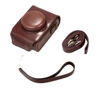 MAGILL PU Funda de Cuero for Bolsa de Hombro Bolsa de cámara Caja Ajuste for Panasonic Fit for Lumix LX7 LX5 LX3 LX10 LX15 Estuche para la Camara (Color : Coffee 2)