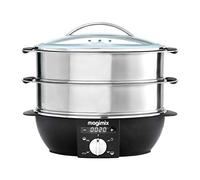 Magimix 11582 2basket(s) Independiente 1900W Negro, Cromo vaporizador - Vaporera (2 cesta(s), Negro, Cromo, Independiente, Giratorio, Frente, Acero inoxidable)