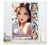 Magische Manga-Girls. Zauberhafte Illustrationen mit Krafttieren (hochwertiger Premium Wandkalender 2026 DIN A2 hoch), Kunstdruck in Hochglanz: Bunte ... von Manga-Mädchen in Harmonie mit Tieren