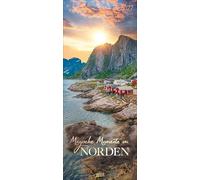 Magische Momente im Norden 2027: Schmaler Wandkalender. Foto-Kunstkalender mit stimmungsvollen Fotografien rund um Norwegen. PhotoArt Vertikal. 28,5 x 69 cm.