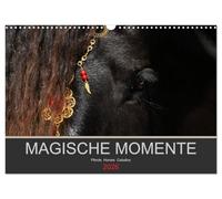 Magische Momente - Pferde Horses Caballos (Wandkalender 2026 DIN A3 quer), CALVENDO Monatskalender: Die Magie der Pferde. Fotografien vor schwarzem Hintergrund