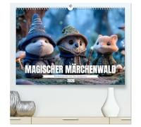 Magischer Märchenwald - Kinderkalender mit Tier-Zauberern (hochwertiger Premium Wandkalender 2026 DIN A2 quer), Kunstdruck in Hochglanz: Zauberhafte ... fantasievolle Reise voller Farben und Magie