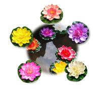 MagiSel Nenúfares Artificiales, Flor de Loto, Rosa de Estanque - 5 Unidades de Nenúfares Flotantes para Estanque, Piscina, Jardín o Acuario - 5 Tipos de Colores