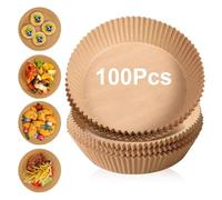 MagiSel Papel para Freidora de Aire 5-8L, 20-24CM, Antiadherente, Redondo, 100 Piezas