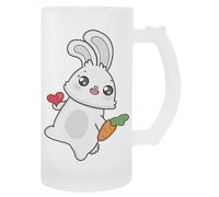 MAGITONE A Este Conejito Le Encantan Las Zanahorias Y A Ti También Taza De Bebida Con Mango De Taza De Cerveza De Vidrio Glass Beer Cup Handled Beverage Mug