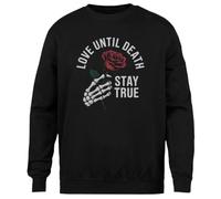 MAGITONE Amor hasta La Muerte Jersey Negro Unisex Sin Género Cuello Redondo Unisex Black Jumper Genderless Crewneck
