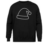 MAGITONE Arte Lineal Minimalista De Gorro De Papá Noel Jersey Negro Unisex Sin Género Cuello Redondo Unisex Black Jumper Genderless Crewneck