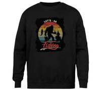 MAGITONE Bigfoot Vamos A Pescar Jersey Negro Unisex Sin Género Cuello Redondo Unisex Black Jumper Genderless Crewneck