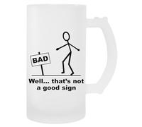 MAGITONE Bueno Eso No Es Una Buena Señal Taza De Bebida Con Mango De Taza De Cerveza De Vidrio Glass Beer Cup Handled Beverage Mug