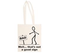 MAGITONE Bueno Eso No Es Una Buena Señal Totebag Unisex Saco Compras Beige Reutilizable Unisex Totebag Beige Shopping Sack Reusable