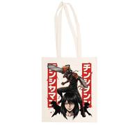 MAGITONE Denji Motosierra Diablo Makima Totebag Unisex Saco Compras Beige Reutilizable Unisex Totebag Beige Shopping Sack Reusable