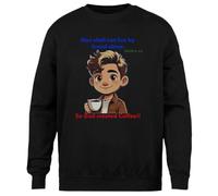 MAGITONE Dios Y El Café Jersey Negro Unisex Sin Género Cuello Redondo Unisex Black Jumper Genderless Crewneck