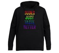 MAGITONE Dudes Just Taste Better Gay Sudadera con Capucha Negra Unisex Sin Género
