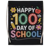 MAGITONE Felices 100 Días De Clases Bolsa De Deporte Unisex Bolsa De Gimnasio Negra Unisex Sport Bag Black Gym Sack