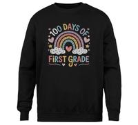 MAGITONE Feliz Día Número 100 De Primer Grado Jersey Negro Unisex Sin Género Cuello Redondo Unisex Black Jumper Genderless Crewneck