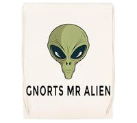 MAGITONE Gnorts Mr Alien Bolsa de Deporte Unisex Beige Mochila de Gimnasio Unisex Sport Bag Beige Gym Sack