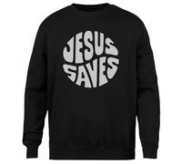 MAGITONE Guardado por Jesús Dios Religión Jersey Negro Unisex Sin Género Cuello Redondo Unisex Black Jumper Genderless Crewneck