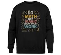 MAGITONE Haz Matemáticas No Magia Jersey Negro Unisex Sin Género Cuello Redondo Unisex Black Jumper Genderless Crewneck