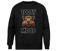 MAGITONE Hoy Carpincho Estado De Ánimo Zen Animal Jersey Negro Unisex Sin Género Cuello Redondo Unisex Black Jumper Genderless Crewneck